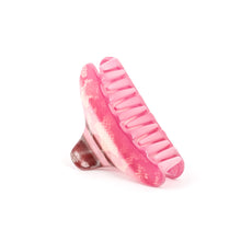 Load image into Gallery viewer, French Pink Color Hair Claw with Lace Design