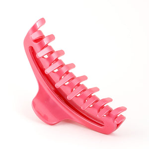 French Medium Open Pink Plastic Hair Claw