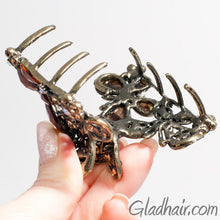 Load image into Gallery viewer, Metal Two Butterflies Style Hair Claw with Crystals