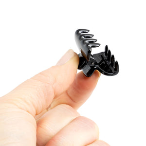 Small Unisex Black Solid Hair Claws - Pair