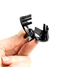 Load image into Gallery viewer, Small Black Arch Plastic Hair Claw - Pair