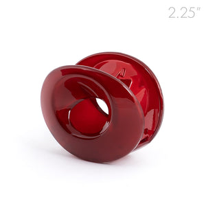 Medium Open Oval Red Plastic Hair Claw