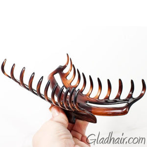 Extra Large Patented French Tortoise Plastic Hair Claw