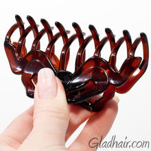 Load image into Gallery viewer, French Plastic Bow ZigZag Style Covered Spring Hair Claw