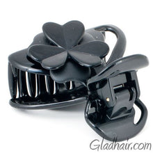 Load image into Gallery viewer, French Plastic Hair Claw with Flower and Covered Spring