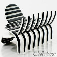 Load image into Gallery viewer, Hand Made Stripe Black and White Hair Claw