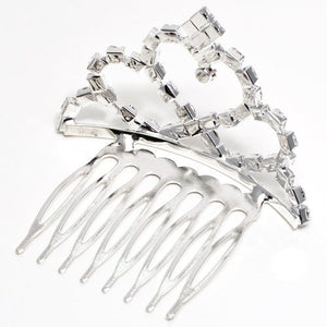 Heart Shaped Silver Colored Small Metal Tiara