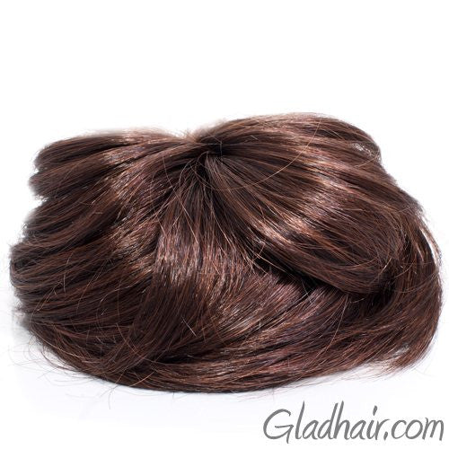 Imitation Brown Hair Bun with 2 Side Combs and Elastic Inside