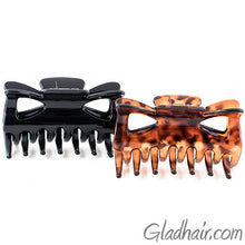 Load image into Gallery viewer, Tortoise and Black Plastic Hair Clamps - Pair