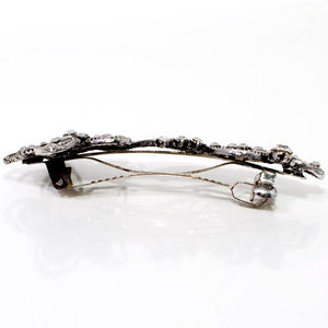Vintage Silver Color Barrette with Flower and Tails