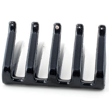 Load image into Gallery viewer, French Folded Interlocking Black Combs with Crystal and Studs - Pair