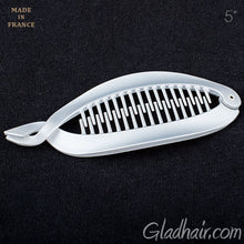 Load image into Gallery viewer, French Twisted Lock Style Silver Matte Banana Hair Clip