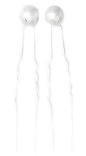 Load image into Gallery viewer, Hairpins with Large White Pearls - Pair