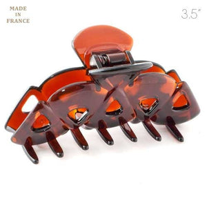 French Brown Plastic Triangles Hair Claw