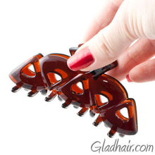 Load image into Gallery viewer, French Brown Plastic Triangles Hair Claw