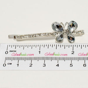 Silver Diamante Butterfly Grip - 1 piece 