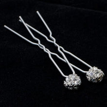 Load image into Gallery viewer, Swarovski Silver Colored Hair Pins - Pair