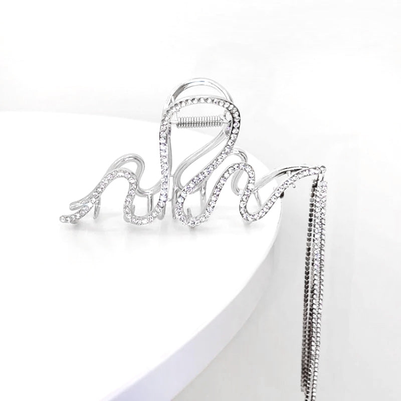 Large Metal Claw Silver Frame with Tassels