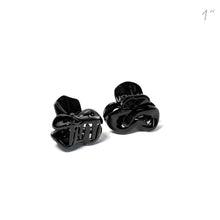 Load image into Gallery viewer, Unisex Small Black Twist Plastic Hair Claw - Pair