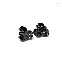 Load image into Gallery viewer, Unisex Small Black Twist Plastic Hair Claw - Pair