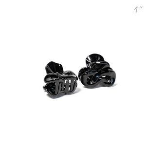 Unisex Small Black Twist Plastic Hair Claw - Pair