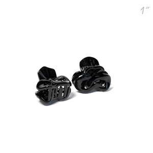 Unisex Small Black Twist Plastic Hair Claw - Pair