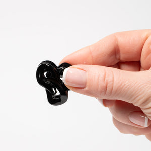 Unisex Small Black Twist Plastic Hair Claw - Pair