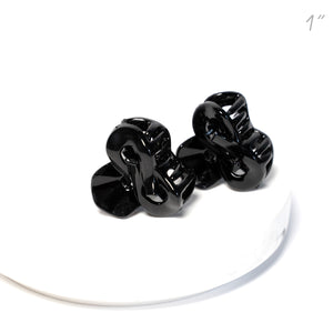 Unisex Small Black Twist Plastic Hair Claw - Pair