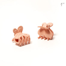 Load image into Gallery viewer, Small Butterfly Peach Pink Hair Claw - Pair