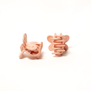 Small Butterfly Peach Pink Hair Claw - Pair