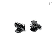 Load image into Gallery viewer, Small Unisex Black Solid Flat Teeth Hair Claws - Pair
