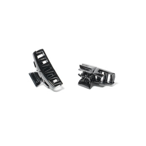 Small Unisex Black Solid Hair Claws - Pair