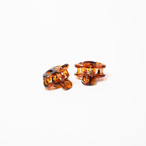 Small Unisex Tortoise Interlocking Circle Hair Claws - Pair