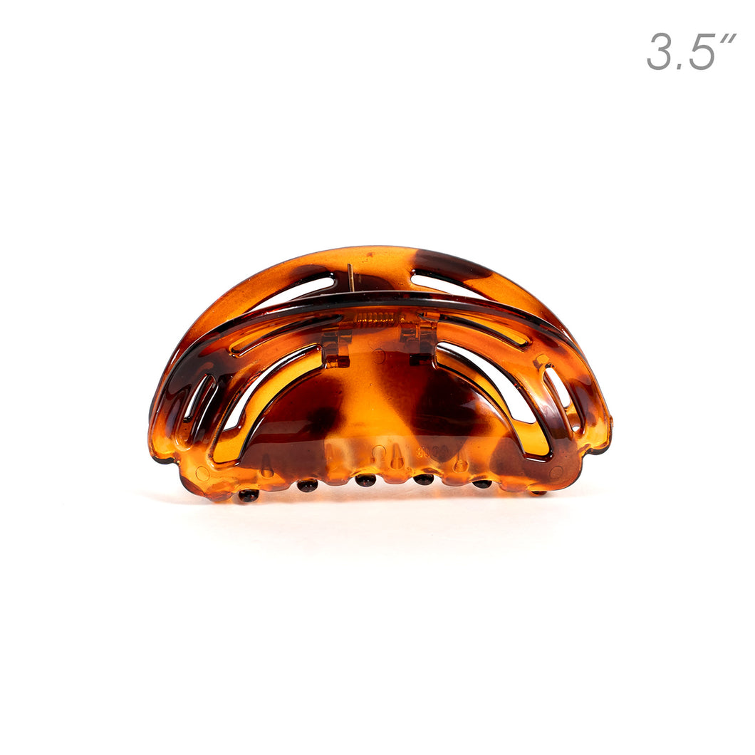 Tortoise Plastic Flat Teeth Hair Clamp