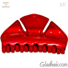 Load image into Gallery viewer, Metallic Red Color Hexagon Hair Claw