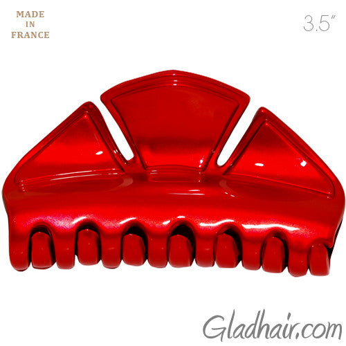 Metallic Red Color Hexagon Hair Claw
