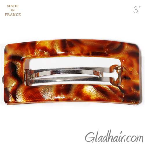 French Marble Rectangle Open Barrette