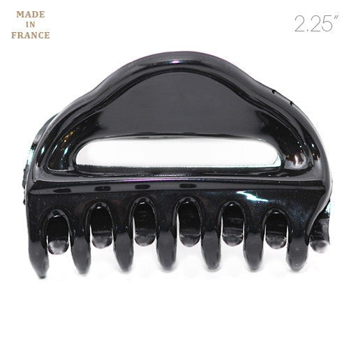 French Black Plastic Open Hair Claw