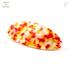 French Bright Colors Marble Oval Barrette