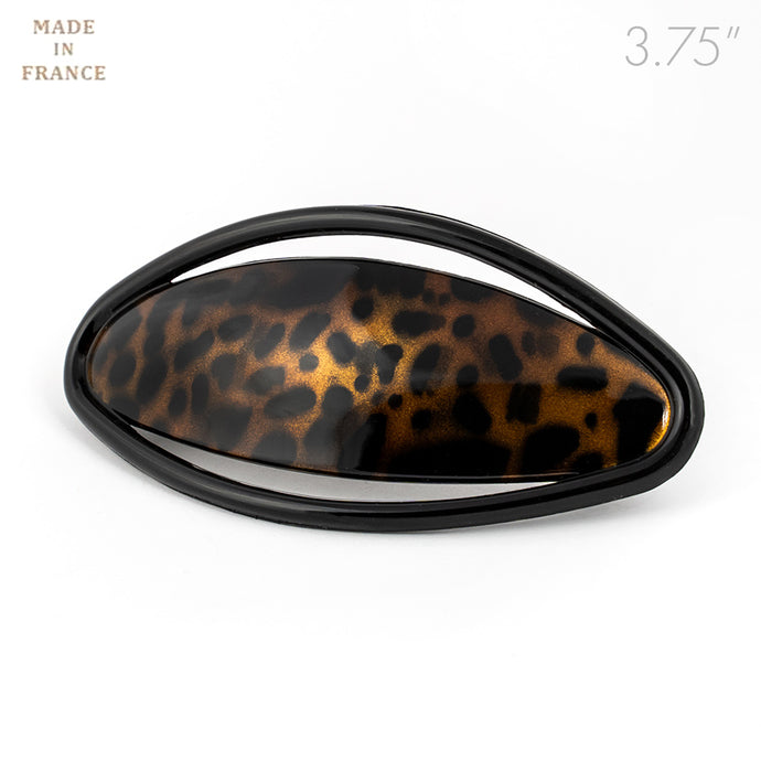 French Leopard Color Oval Barrette