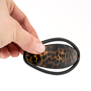 French Leopard Color Oval Barrette