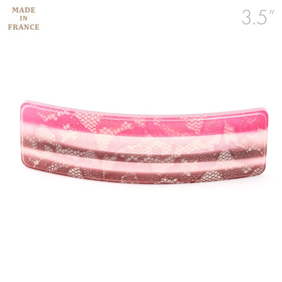 French Pink Color Barrette with Lace Design
