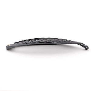 French Stitched Black Banana Hair Clip