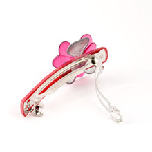 Load image into Gallery viewer, Pink Barrette with Flower Decoration