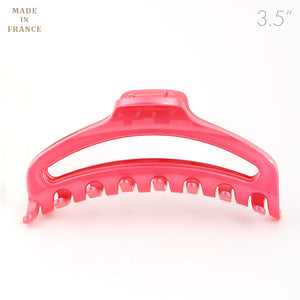 French Medium Open Pink Plastic Hair Claw