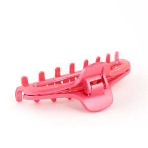 French Medium Open Pink Plastic Hair Claw