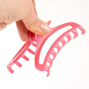 French Medium Open Pink Plastic Hair Claw