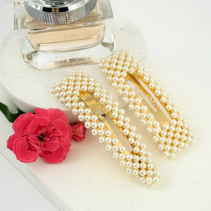 Faux Pearl Snap Clip - Set of 2