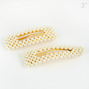 Faux Pearl Snap Clip - Set of 2