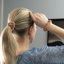 Load image into Gallery viewer, Pearl Beads Brown Colored Ponytail Elastic - 1 Piece